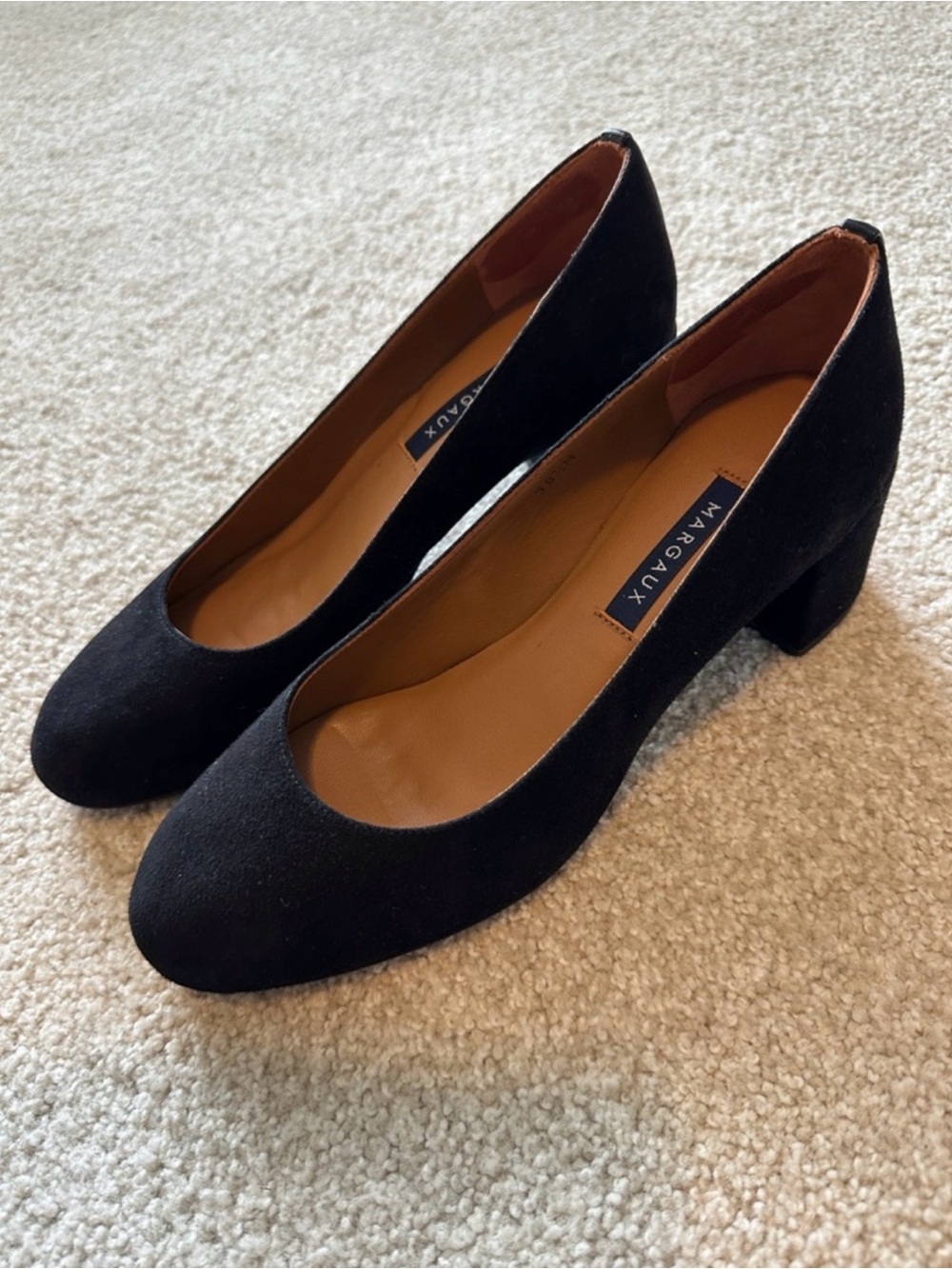 Margaux “The Heel” Black Suede Pumps // Sz EU 38.5 (US Sz 8)